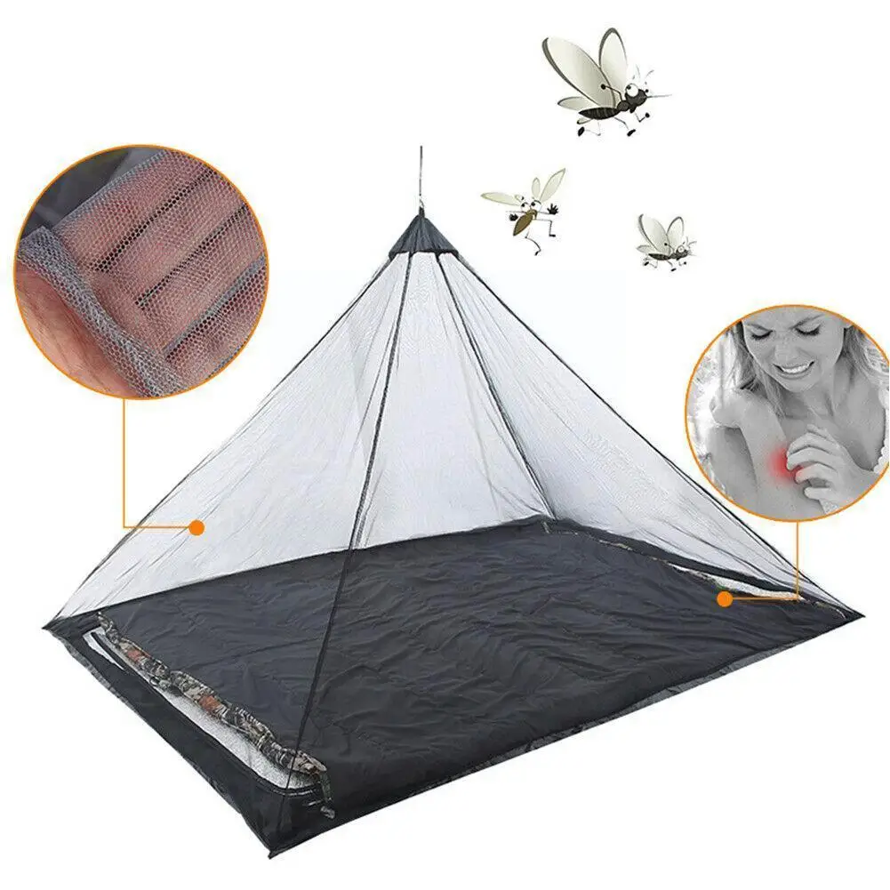 

Outdoor Army Green Black Camping Mosquito Net Backpacking Tent Summer Mesh Tent Body Inner Tent Vents Mosquito Net For Doub X1M8