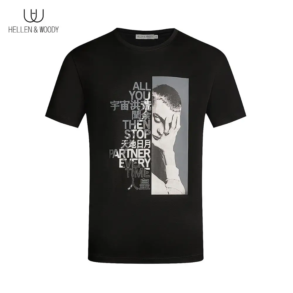 Mens  Character Printed T-shirt Luxury Brand Fashion  Round Neck Streetwear Slim Fit Cotton Casual