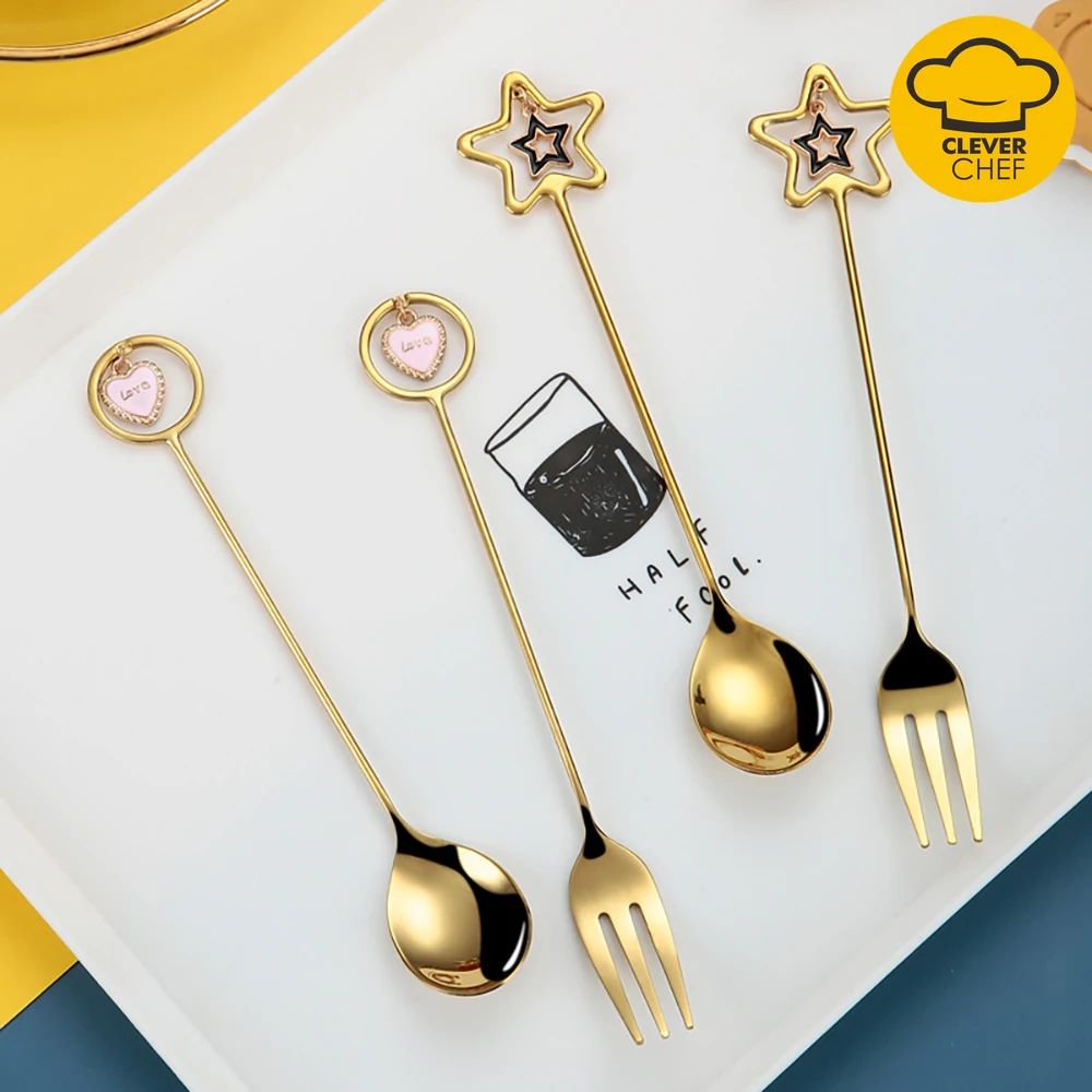 

Оригинальная ложка-вилка 304 из нержавеющей стали, столовые приборы для детей, столовые приборы, аксессуары