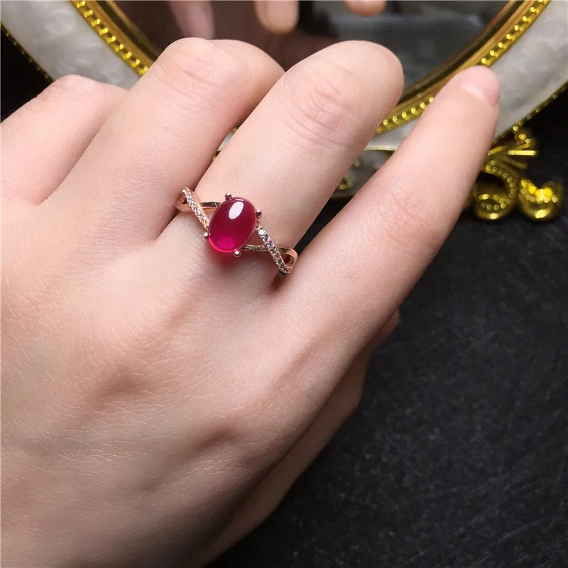 

Red Corundum Ring Color Jewelry Women Fashion New Anillos Regalos Para Mujer Aro De Luz Bijoux Femme