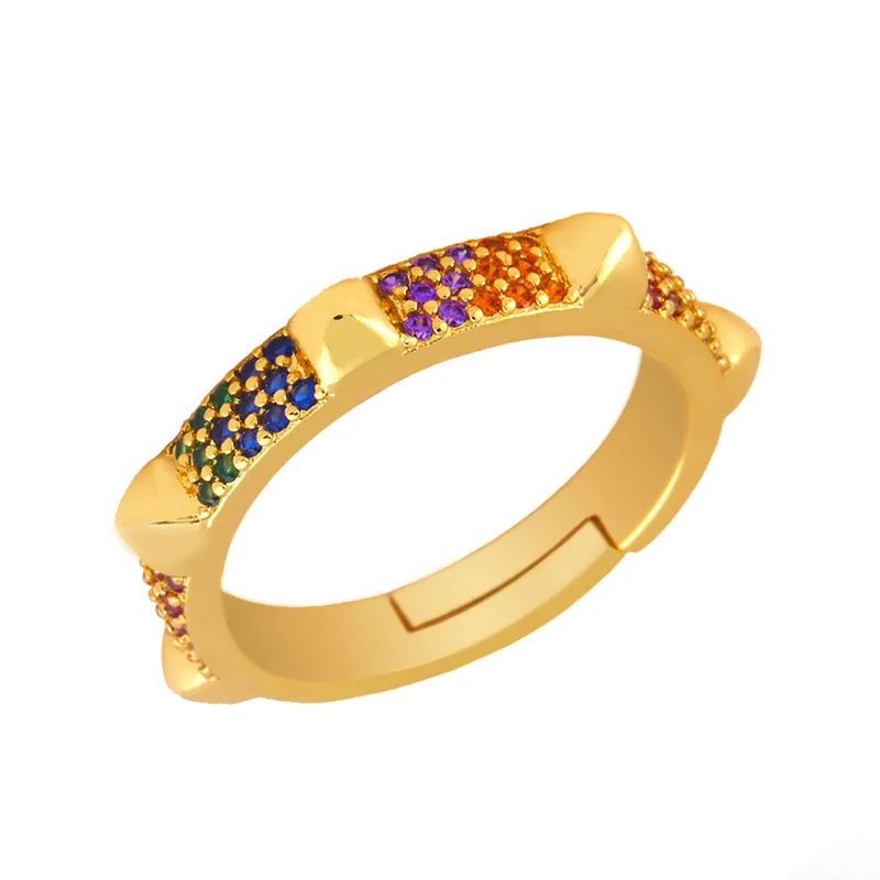 OCESRIO золотые кольца Радуга для женщин регулируемые Открытые Кольца Готический