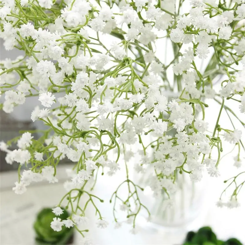 

s New PHot Sale Artificial Fake Babys Breath Gypsophila Silk Flowers Bouquet Home Wedding Party Decorations Decor