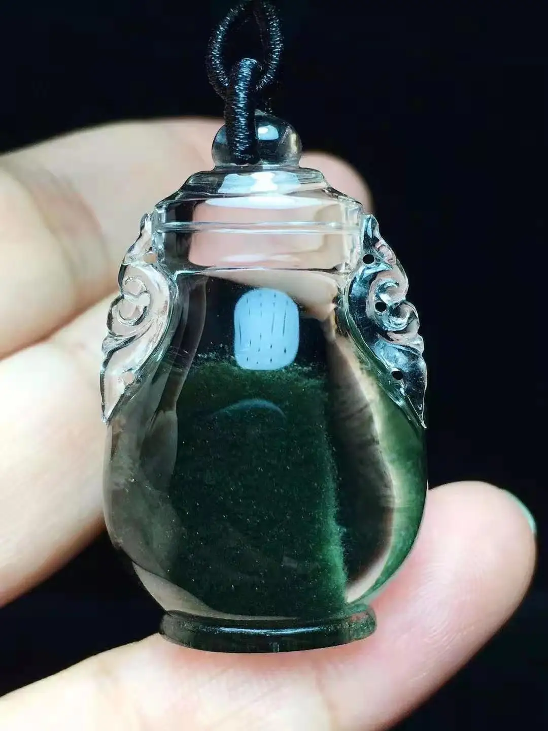 

The best natural green ghost Aquarius pendant