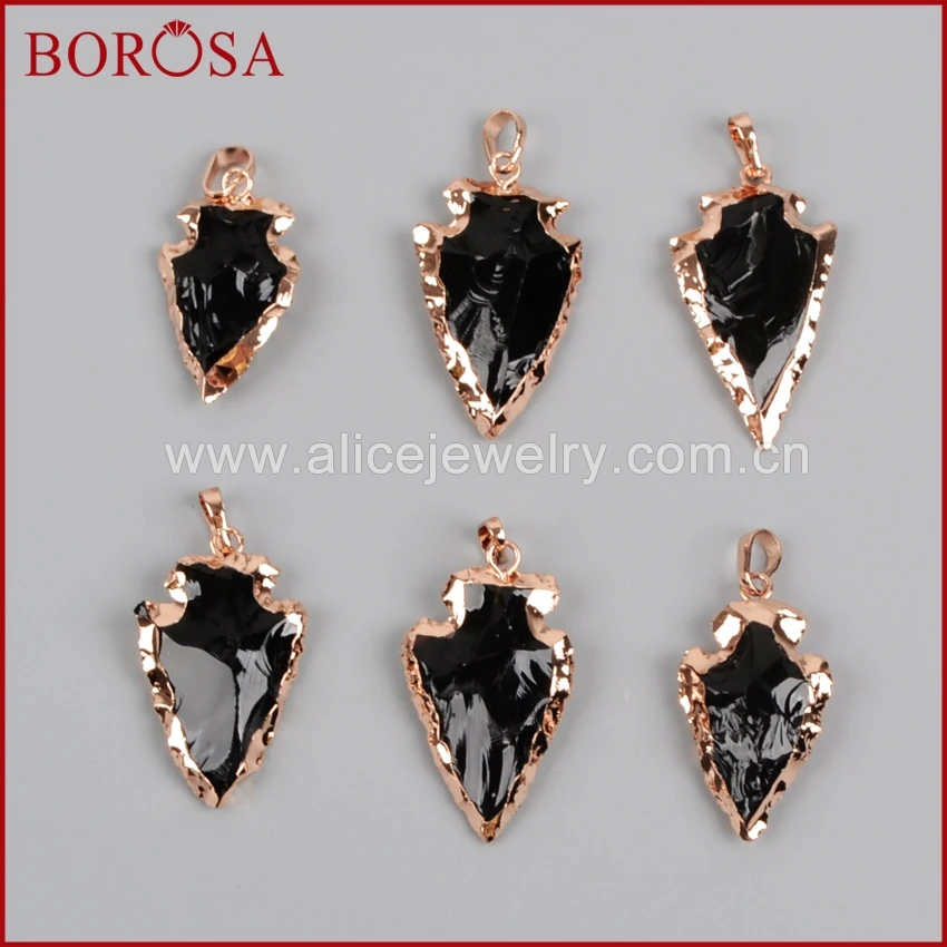 Подвеска BOROSA в виде наконечника стрелы черная подвеска с натуральными