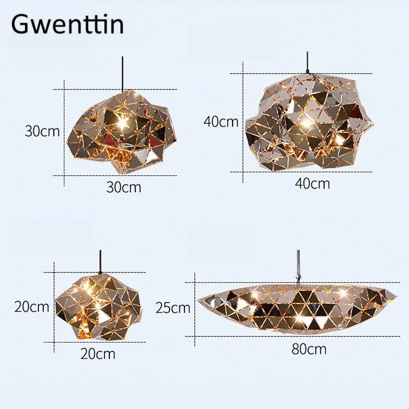Нержавеющая сталь свеча подвесные светильники Современные Нерегулярные Led Hanglamp