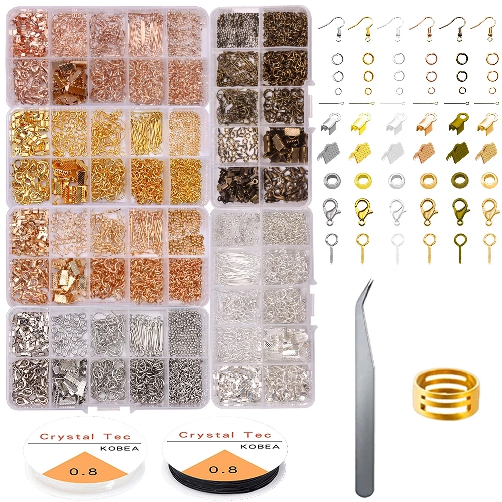 Набор фурнитуры для изготовления бижутерии сережек крючков застежек карабинов