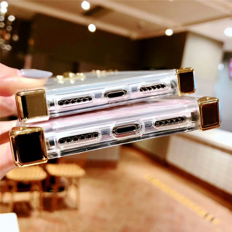 

Luxury Square Clear Phone Case For iPhone 12 Mini TPU Silicone Protection Cover For iPhone 11 Pro Max X XS Max XR 7 8 Plus funda