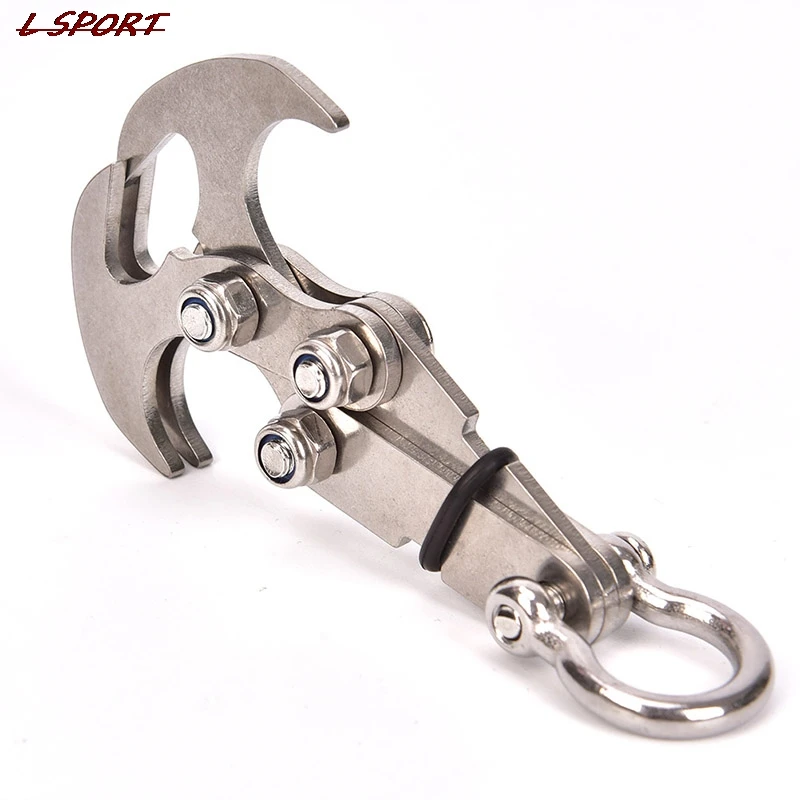 

Stainless Steel Outdoor Survival Folding Grappling Hook Multifunctional Climbing Claw Carabiner Travel Rescue Tool Climbing Tool