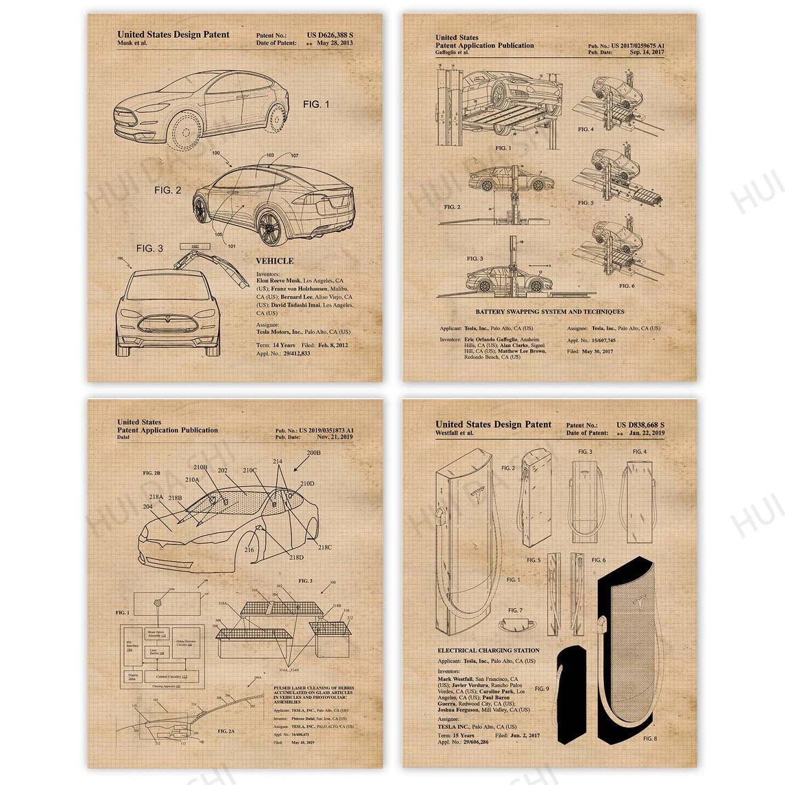 Винтажные плакаты Tesla с патентами для оформления стен в подарок для дома, офиса, гаража, мужской пещеры, для студента, учителя и фаната науки.