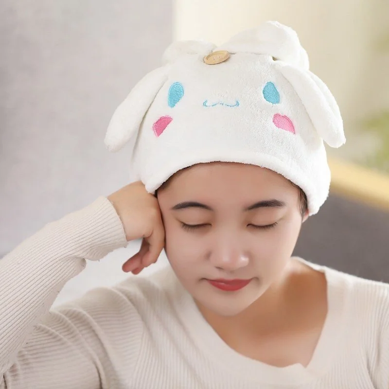

Sanrio Cinnamorol Hello Kitty Mymelody Kuromi мультяшная трехмерная шапочка для сушки волос впитывающая быстросохнущая шапочка для ванной