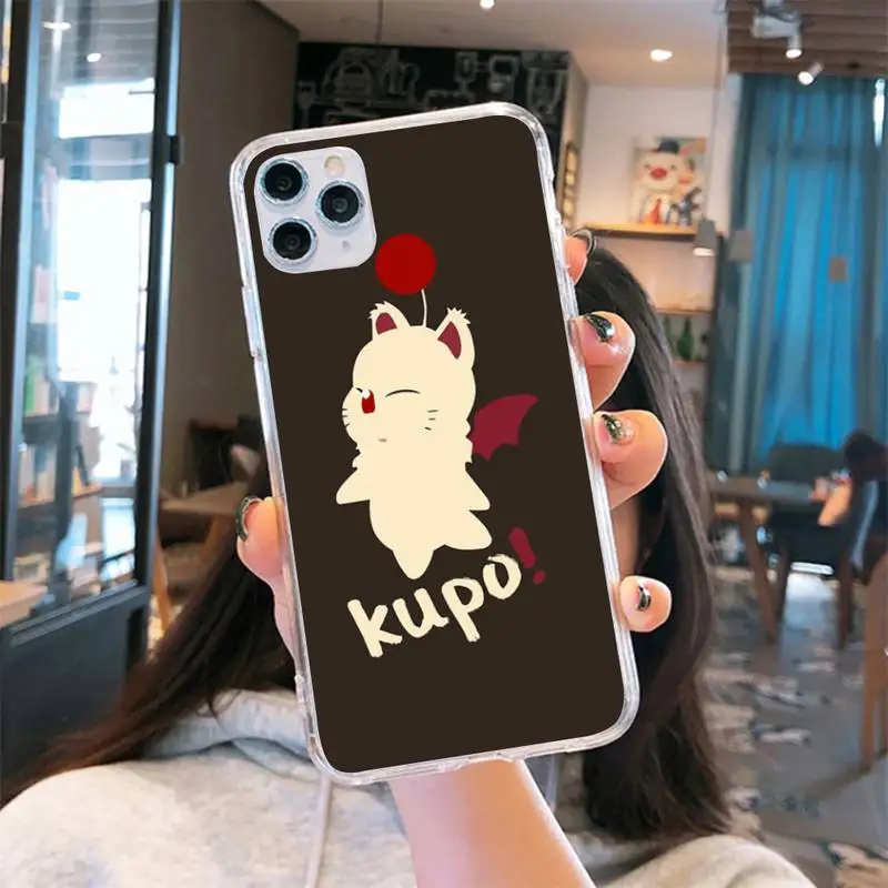 

Final Fantasy Moogle Phone Case Transparent for iPhone 6 7 8 11 12 s mini pro X XS XR MAX Plus cover funda shell