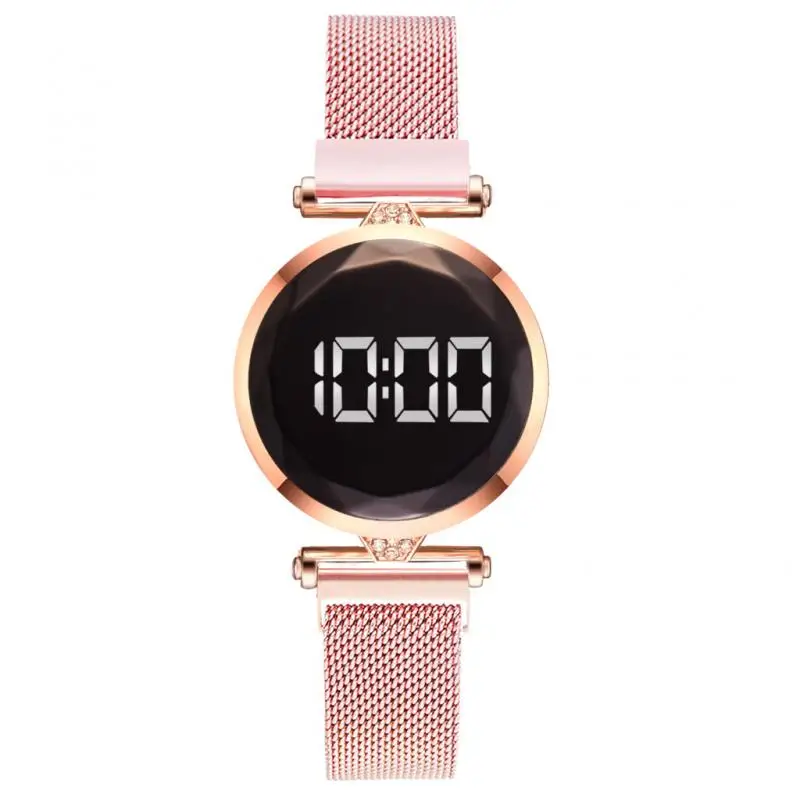 

Fashion Women Electronic Sports Watch LED Watch Lady Wristwatch Alloy Mesh Watch Female Gifts Clock