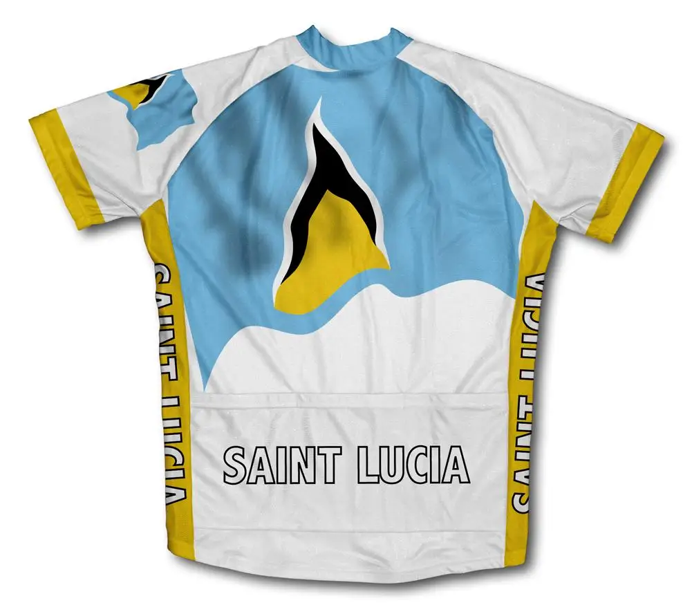 

2021 new saint saint lucia men's full zipper bicycle short-sleeved cycling jersey