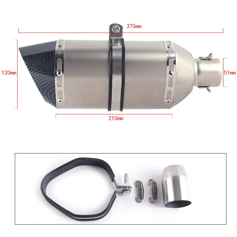 

51mm Universal Motorcycle Exhaust Escape Muffler ER-4n Ninja300 Ninja400 Ninja400R CBR250RR CRF250M CB400 SF GSX-R150