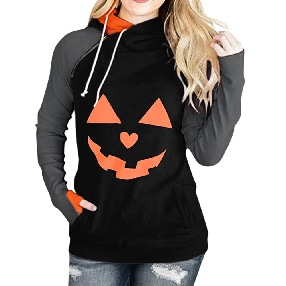 

Autumn Sweatshirt Hoodies Women Hallowen Long Sleeve Top Hoodied Printed Pullovers Women Clothing Harajuku Sweatshirt Hoodies