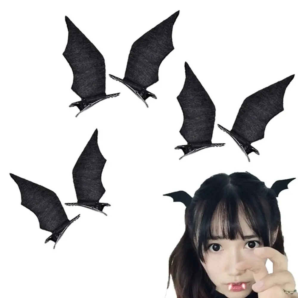 

1Pair Devil Hairgrips Bat Hair Clips Wings Bat Hairpins Dress-up Costume Halloween Cosplay Party Hair Accessories