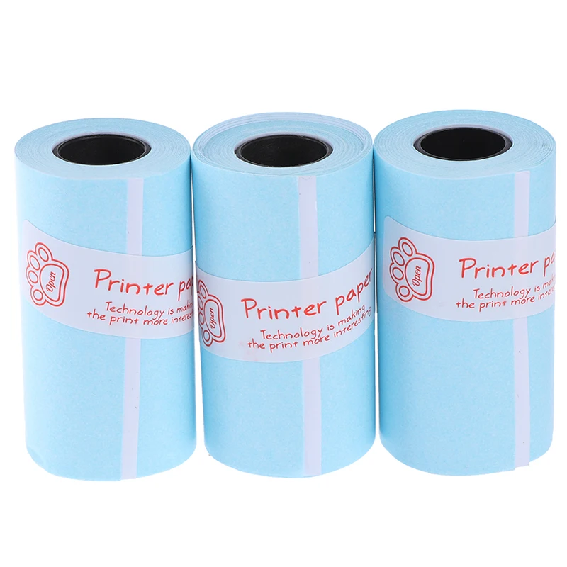 

3Rolls Printable Sticker Paper Roll Direct Thermal Paper Self-adhesive 57*30mm