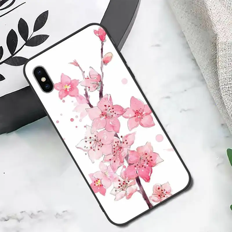 

Pink Flower unique pretty Phone Case Candy Color for iPhone 6 7 8 11 12 s mini pro X XS XR MAX Plus