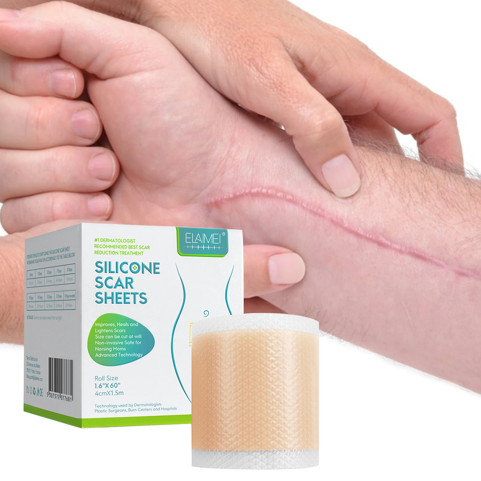 ELAIMEI силиконовые Гелевые полоски пластыри для шрамов многоразовые Пластыри