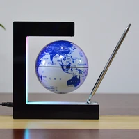 3 inch attractive home electronic levitating globe e shape magnetic levitation floating world globe with led