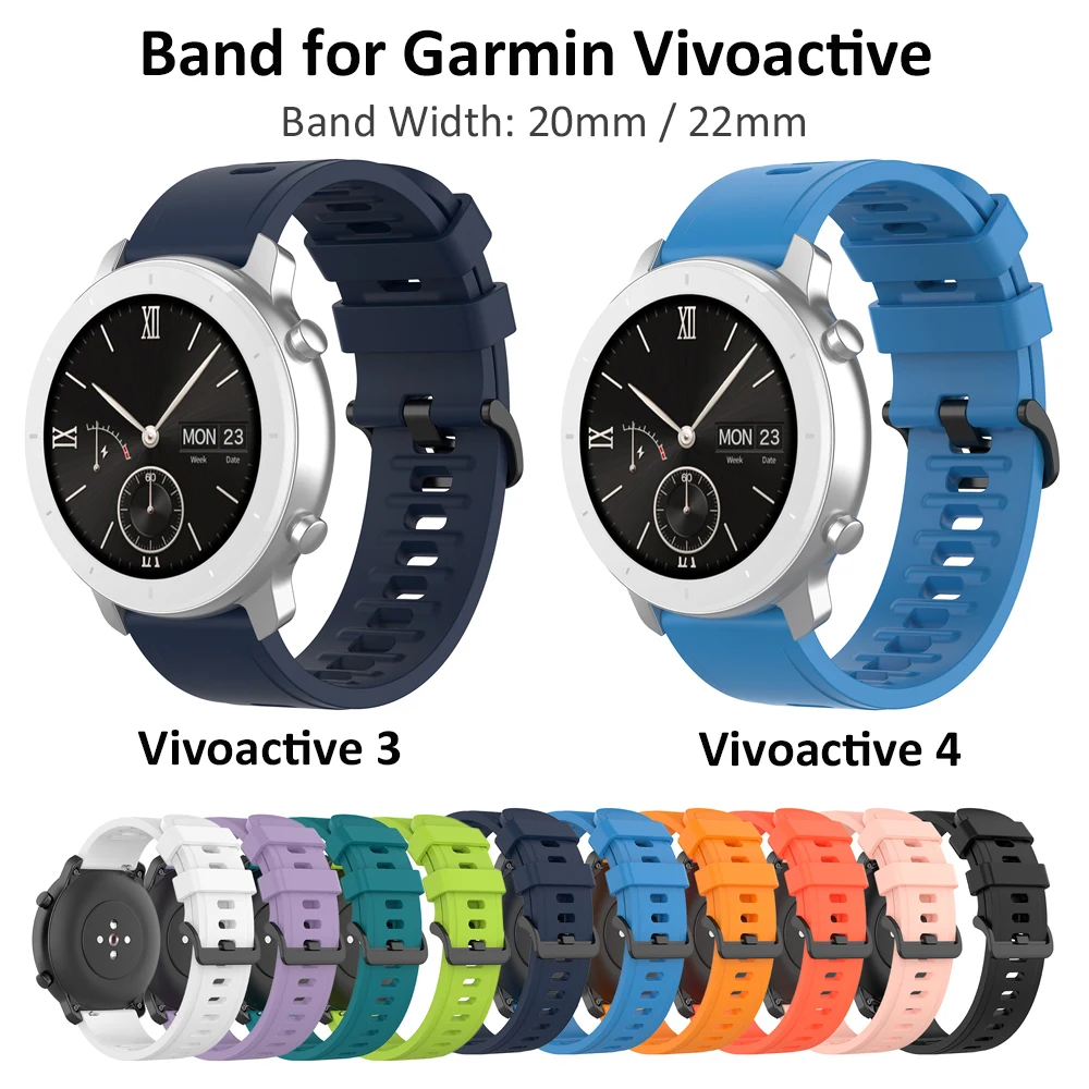 Ремешок для наручных часов Garmin Vivoactive 3 4 быстросъемный силиконовый спортивный