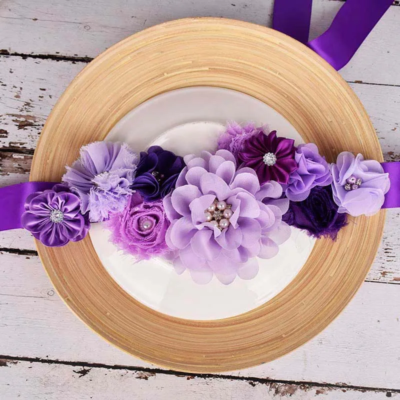 Новый фиолетовый цветок для беременных пояс детского душа фотосессии детский