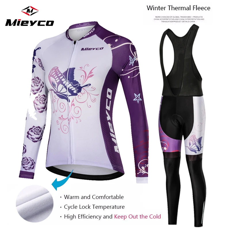 Велосипедный комплект из Джерси женская одежда Зимняя Теплая Флисовая Униформа