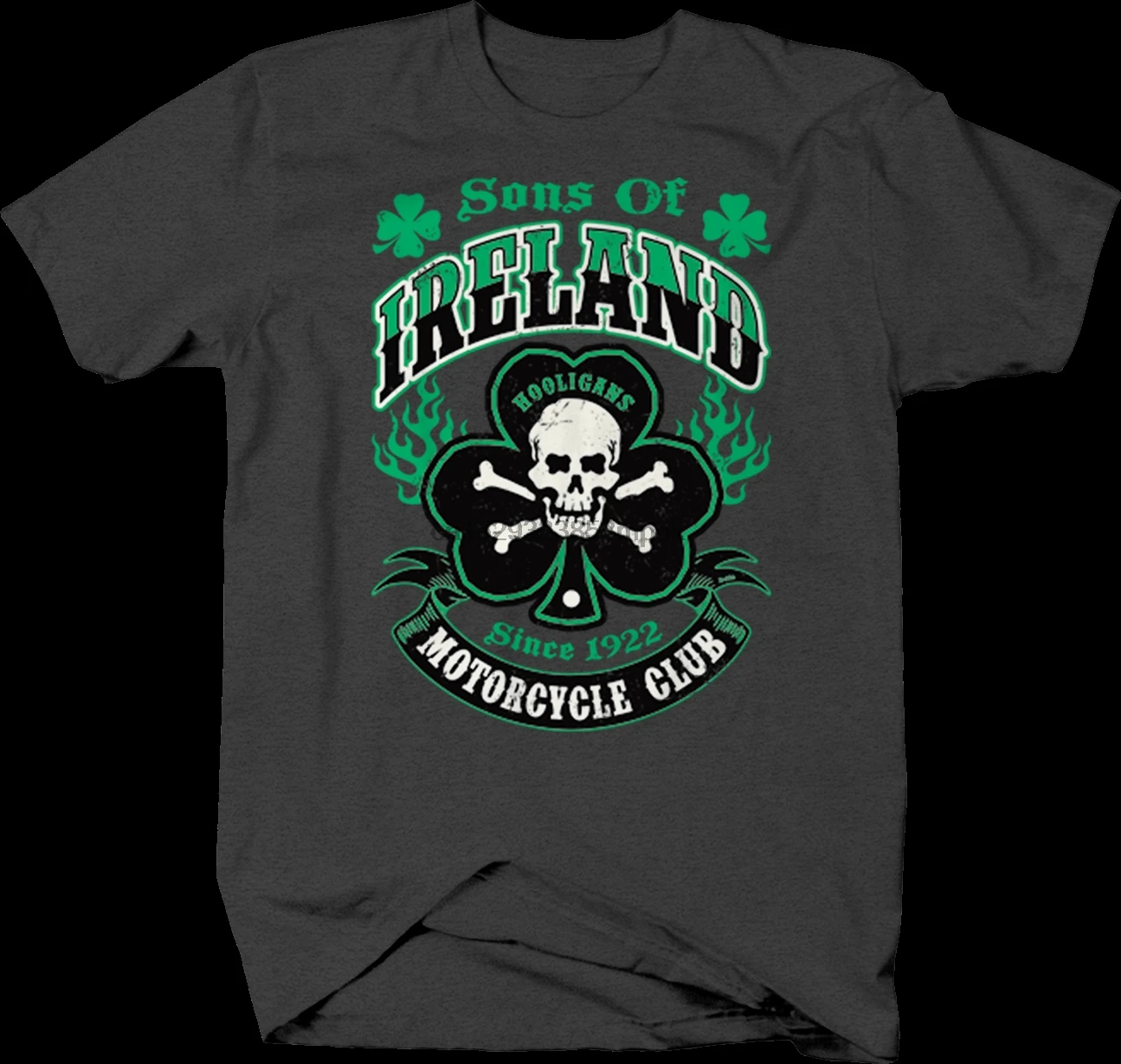 Мужская футболка с черепом из ирландского мотоцикла|Мужские футболки| |