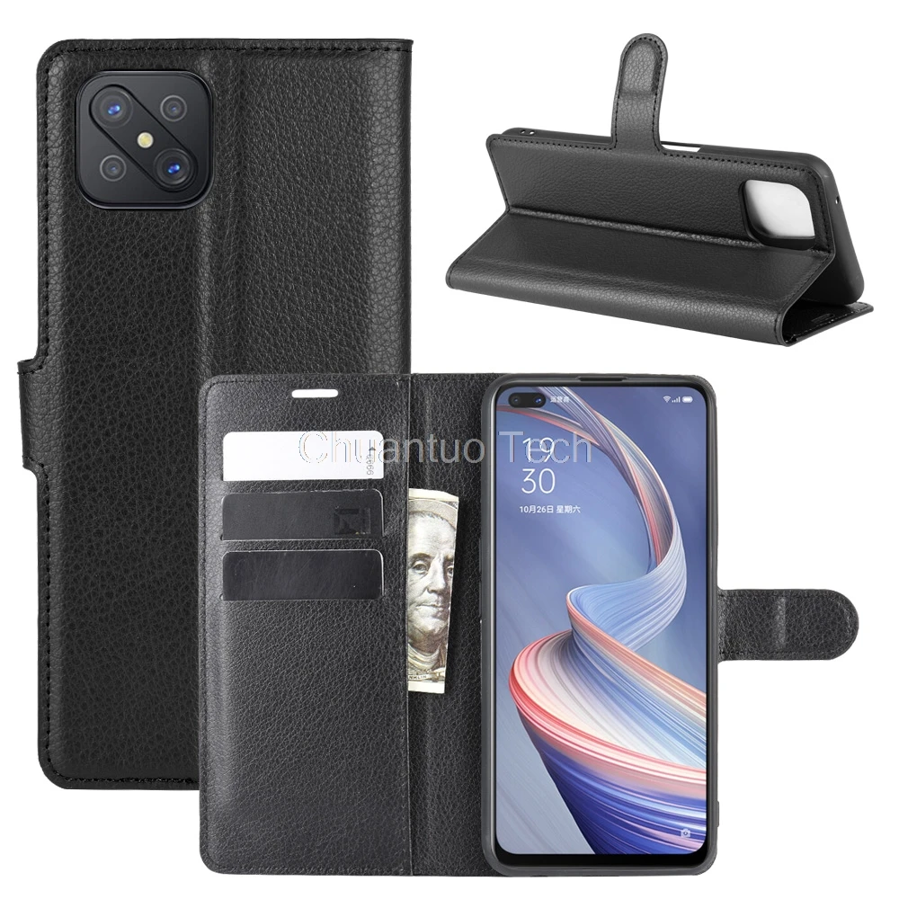Чехол книжка из искусственной кожи для Oppo A92s флип кошелек чехлы телефонов чехол s