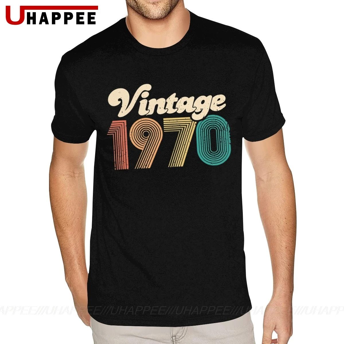 Custom T Shirt Printing 50th Birthday Gift Vintage 1970 Retro Bday 50 Years Old Tee Shirts Men 4XL Short Sleeve White O Neck Tee