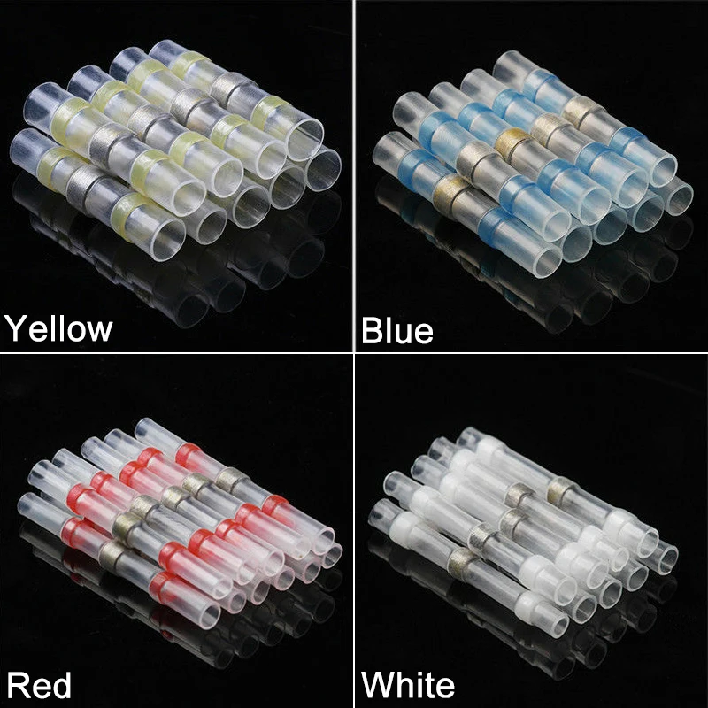 

10/20/30/50Pcs Heat Shrink Connect Terminals Waterproof Solder Seal Sleeve Tube Car Electrical Wire Insulated Butt Connector Kit