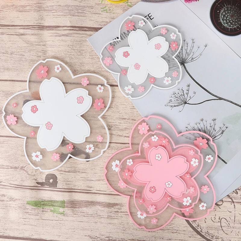 1pc Japan Style Cherry Blossom Heat Insulation Table Mat Family Office Anti-skid Tea Cup Milk Mug Coffee Coaster | Дом и сад