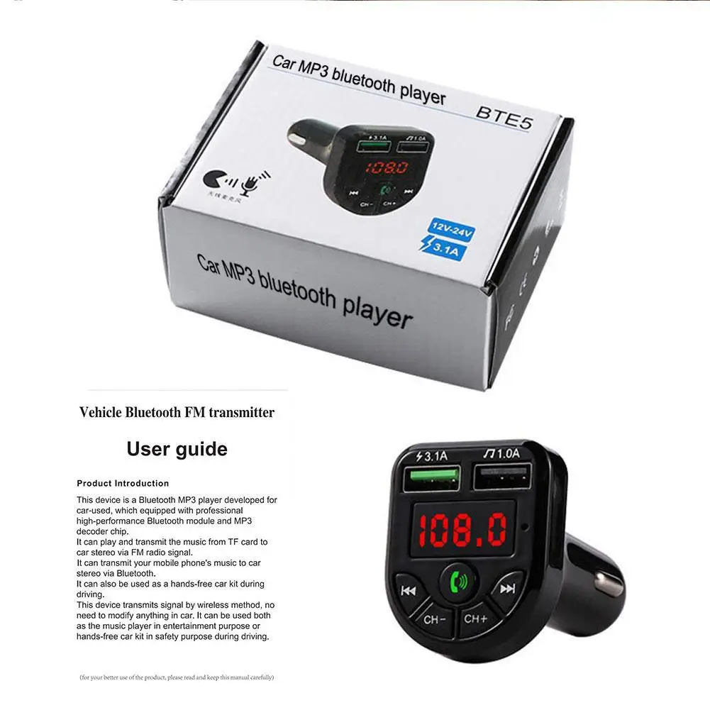 

Fm- Bluetooth 5,0 MP3 USB 3.1A TF/U 2