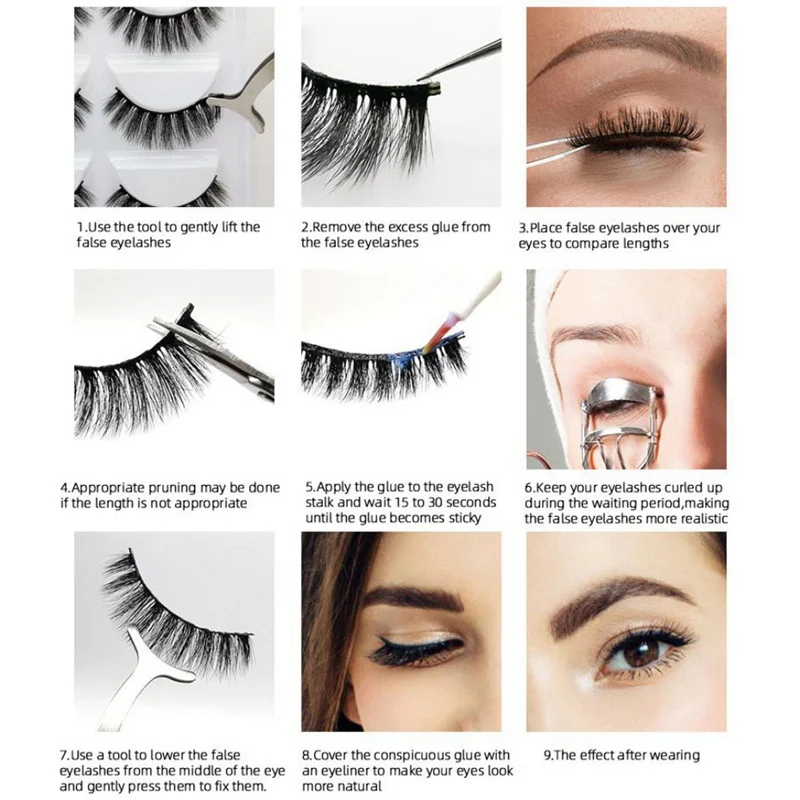 Hotsale 10pairs 3D False Eyelashes Curling Slender Natural Handmade 1.3cm Fake Eye Lashes Makeup Tool Maquiagem | Красота и здоровье