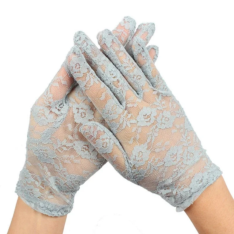 

Wholesale Women Lace Gloves Fashion Female Drive Sun Protective Waist Gloves Elastic Spring Perform Short Gloves 20Pair/Lot