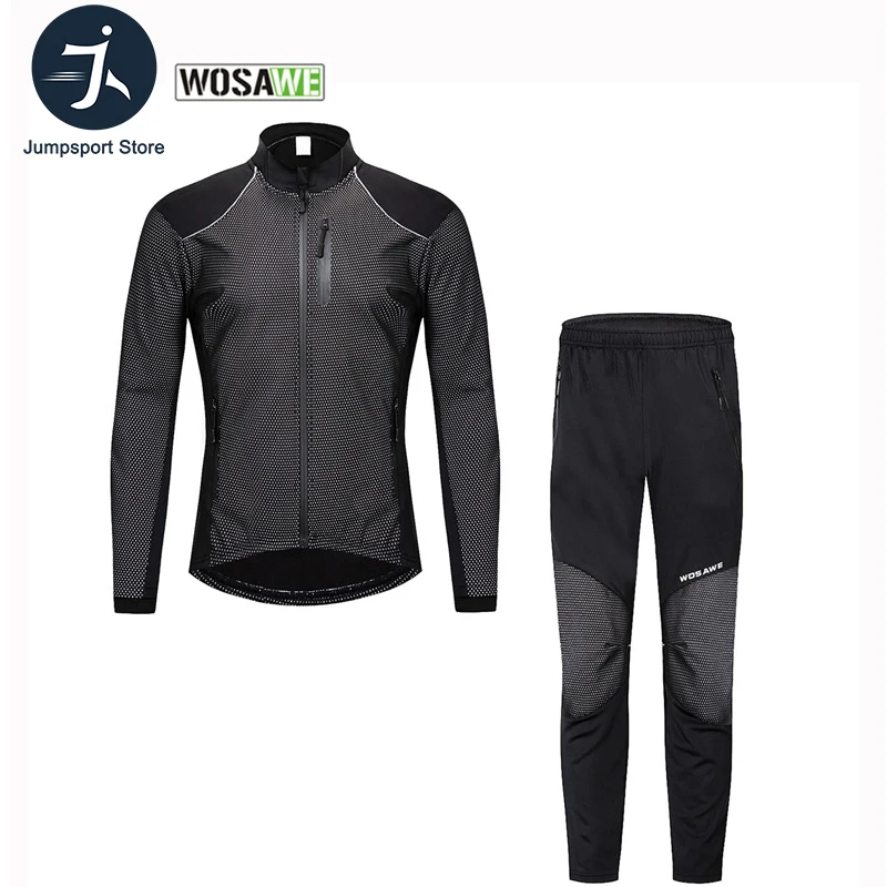 WOSAWE зимняя теплая одежда для велоспорта мужской комплект из Джерси с длинным