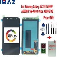 imaz 100 super amoled 5 6 lcd for samsung a6 2018 a600f a600fn lcd for samsung a6 display touch screen digitizer assembly