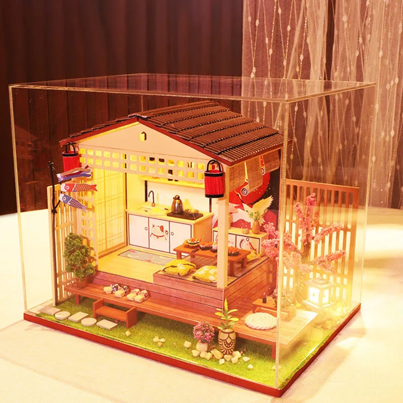 

New DIY Japanese Wooden Dollhouse Miniature Furniture House Toys for Kids Christmas Birthday Gifts