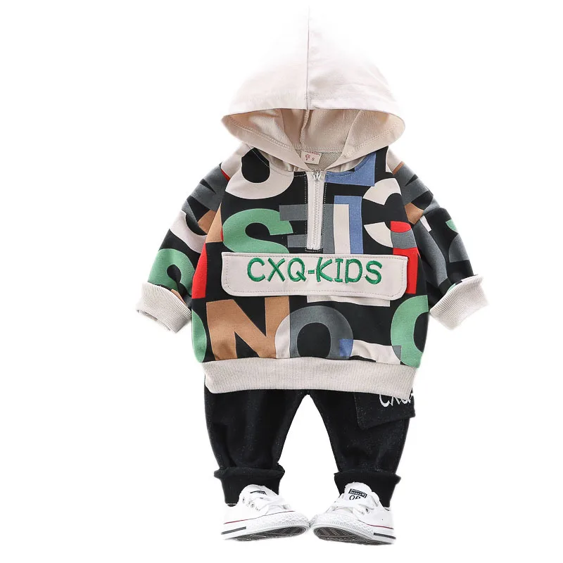 Детский хлопковый спортивный костюм для мальчиков и девочек 2 шт./компл. на весну