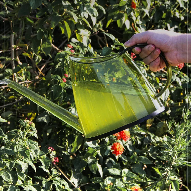 

Long Spout Watering Can Transparent Appearance with Anti-skid Bottom 1.4L Large Capacity Bottle