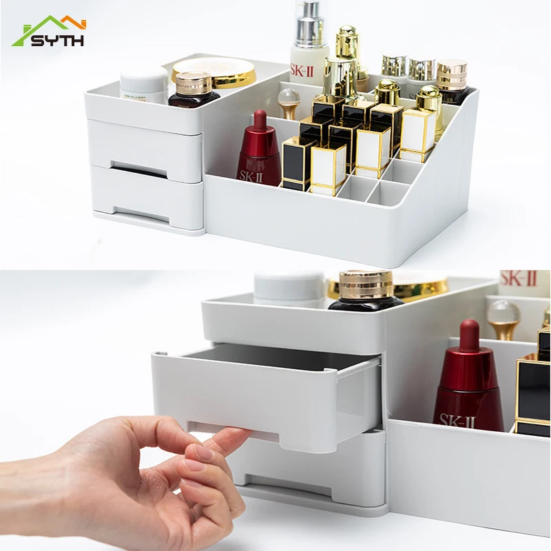 Настольная коробка для хранения косметики большой пластиковый контейнер одежды