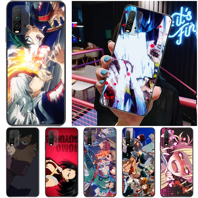 

My Hero Academia Todoroki Shouto Tomura Boku Dabi Shigaraki Bakugou Katsuki Phone Case For Xiaomi Redmi 9 9T 9A 9C Pro Funda