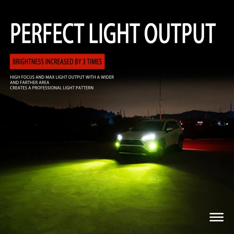 

AU04 -2Pcs Car LED Fog Bulbs 5202 Lime DOB Light Source Led 12V 30W 3000LM Fog Lights for Golf Toyota Mitsubishi