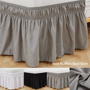 Юбка для кровати с оборками, эластичная, мягкая, удобная, устойчивая к выцветанию, однотонная, для двуспальной кровати, размер King