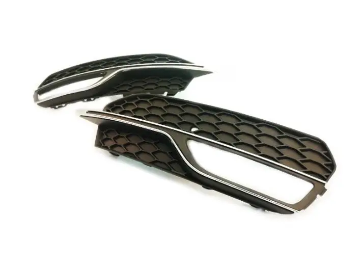 Решетка для противотуманных светильник черная с хромированной полосой Audi A3 8 в