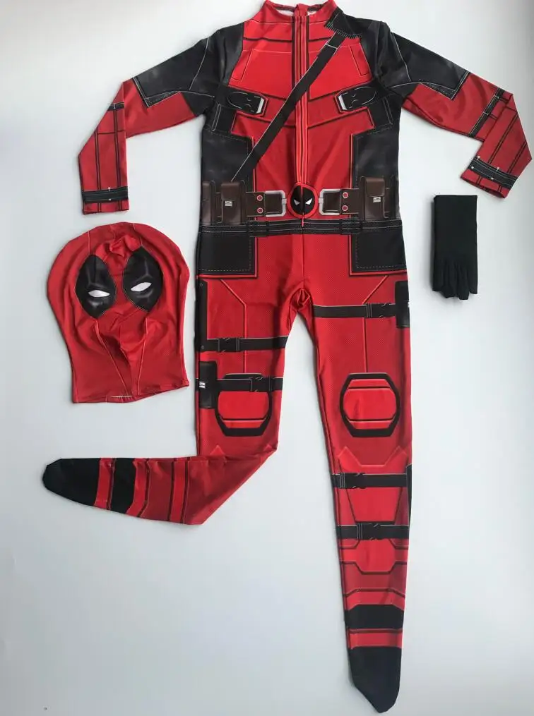 Детские комбинезоны Дедпул костюм с маской косплей для мальчика Цельный полный