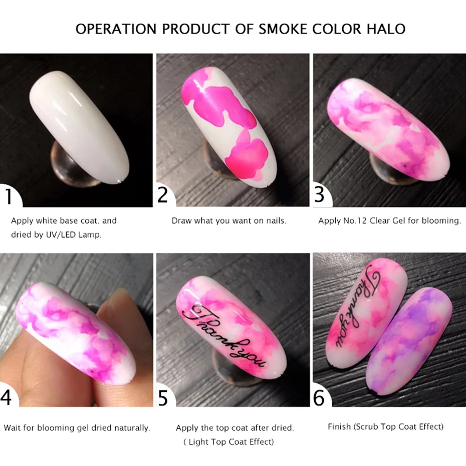 15ML Watercolor Ink Nail Polish Blooming Gel Smoke Effect Smudge Bubble Soak Off Art Varnish DIY Manicure Decoration JI955|Гель для