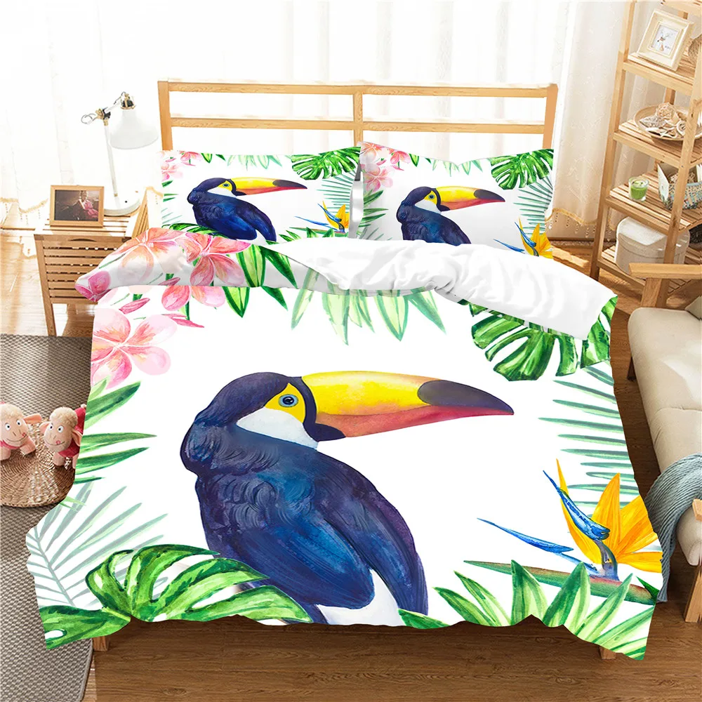 Комплект постельного белья для мальчиков и девочек с изображением экзотического