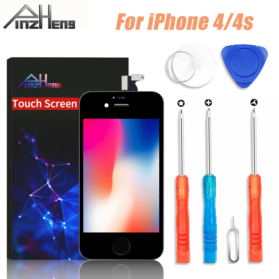 PINZHENG 100% AAAA качественный ЖК экран для iPhone 4S 4 дисплей дигитайзер сенсорный модуль