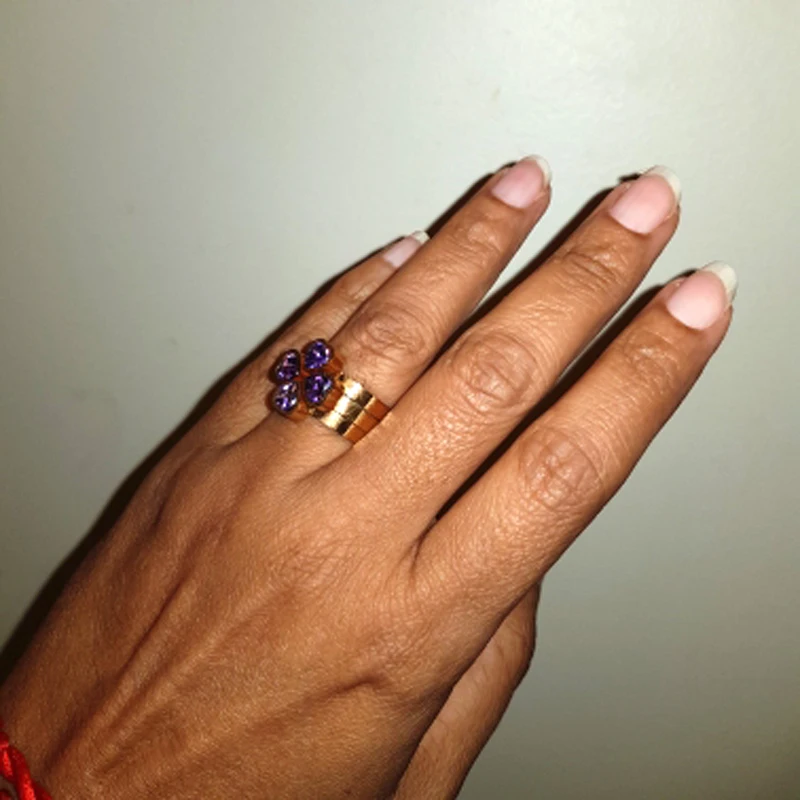 Классический дизайн 3 круглых кольца в форме сердца циркониевые для помолвки